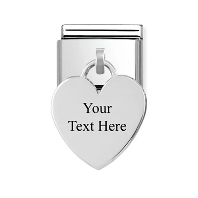 Image of Nomination Silver Heart Engraving Charm