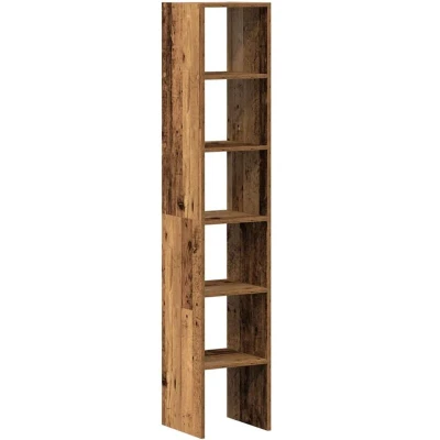 Image of vidaXL Bookcases 2 pcs Stackable Old Wood 30x30x80 cm Engineered