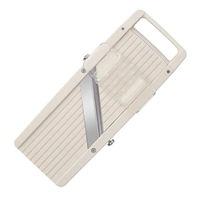 Image of Vogue Jumbo Japanese Mandoline, White, Safety Guard Included Includes 3x Interchangeable Blades: Fine 1.6 mm, Medium 3.2 mm &amp; Coarse 10.9 CC052