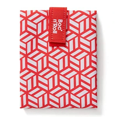 Image of Roll&#039;eat ® Reusable Sandwich Bag Container Eco Friendly Food and Washable Wrap Red Color Boc&#039;n&#039;Roll Tiles