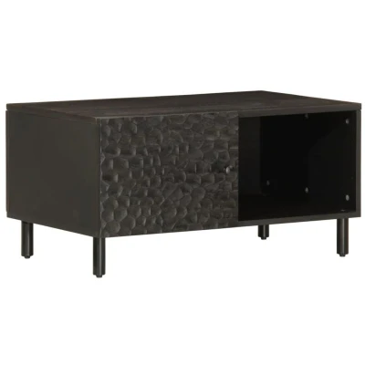 Image of vidaXL Coffee Table Black 80x50x40 cm Solid Wood Mango