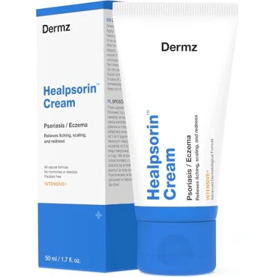 Image of Cream for Psoriasis, Eczema, Rosacea and Dermatitis Reduces Dryness Inflammation Treatment Itchy, Cracked Irritated Skin Dermatology Healpsorin
