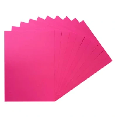 Image of Pack of 100 A5 Fluorescent Fuchsia Pink Coloured Paper 75gsm Sheets