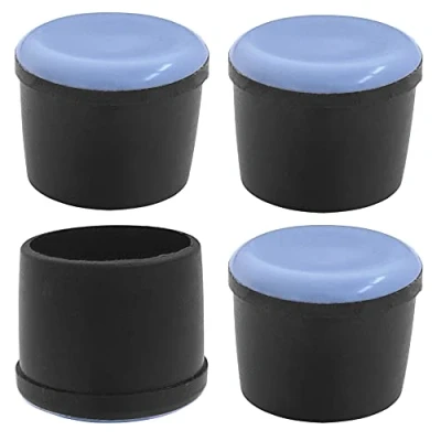 Image of cyclingcolors Pack of 4 Round Tube End Caps Teflon Chair Furniture Table Black (12 mm)
