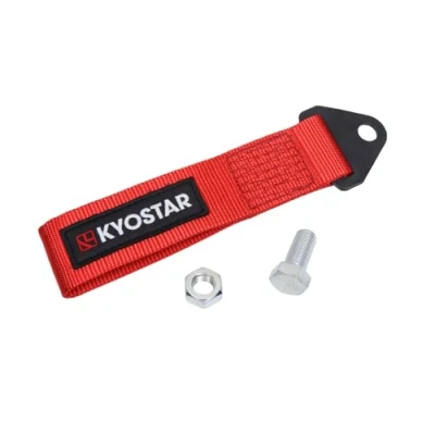 Image of Kyostar Universal Racing Tow Strap for Front or Rear Bumper Towing Hooks, High Strength Straps, Upgrade Version (Red)