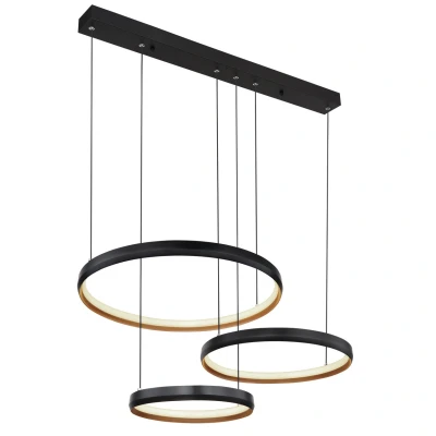 Image of Halli Pendant Ceiling Light Matt Black 3x LED Dimmable 2700 6000K Remote Control