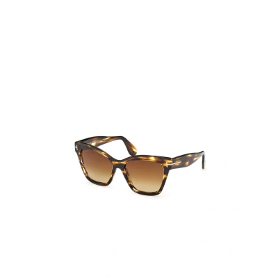 Image of TOM FORD Woman FT1217 ELVIRA 55F Sunglasses Acetate Havana Brown Butterfly Normal
