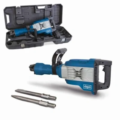 Image of Scheppach AB1900 Demolition Hammer 60J Impact Force 1900 W 390 mm with Pointed and Flat Chisel Transport Box Wired