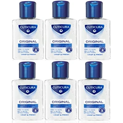 Image of CUTICURA Original Hand Gel Crisp and Fresh Cream 50ml X PACK of 6. ‎Anti bacterial Gel, Travel Size