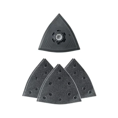 Image of FEIN 63806204210 SLP Triangle 130 Perforated Sanding Pad Set, Multi Colour