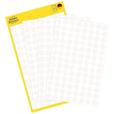 Image of Avery Zweckform Self Adhesive Marking Dots, Diameter: 8 mm Single White