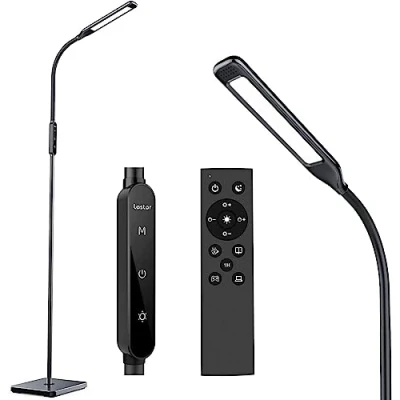 Image of Lastar LED Floor Lamp, Reading Standing Lamps with Remote and Touch Control for Living Room, Bedroom, Office 4 Color Temperature &amp; 5 Brightness Levels, 60 min Timer Memory Function