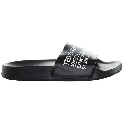 Image of Ted Baker Mens Aziell Flip Flops Sandals Black 10 UK
