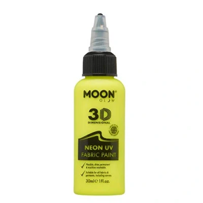 Image of Moon Glow Neon UV 3D Fabric paint 30ml Intense Yellow Textile for clothes, t shirts, bags, shoes &amp; canvas