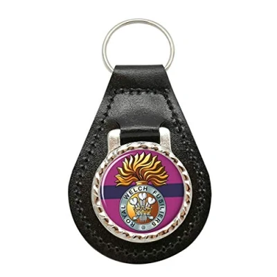 Image of Royal Welch Fusiliers, British Army Leather Key Fob