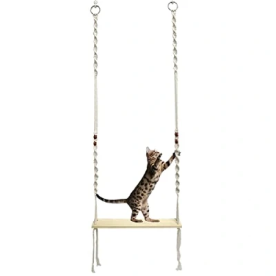 Image of Libetter Swing Chicken Toys for Coop 3.94ft Long Outdoor Bird Swing, Chickens Hens Handmade Ladder