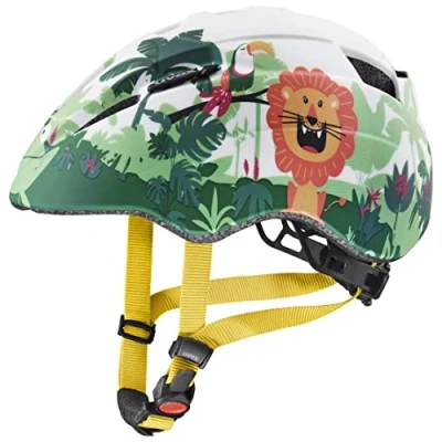 Image of uvex kid 2 cc lightweight kids bike helmet individual fit upgradable with an LED light safari matt 46 52 cm