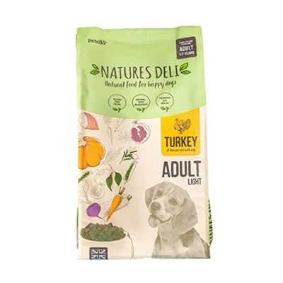 Image of Natures Deli Light Dry Dog Food for Adult Dogs, Natural Complete Hypoallergenic Low Fat Suitable All Breeds, Turkey and Rice 12 kg