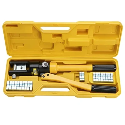 Image of Faankiton 12 Tons Hydraulic Crimping Tool, Crimper, Pliers, Cable Lug 8 300mm² Electric Battery Terminal Crimper Tool with 13 Dies