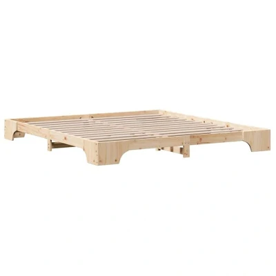 Image of vidaXL Bed Frame Natural Solid Pine Wood 200 x cm Durable