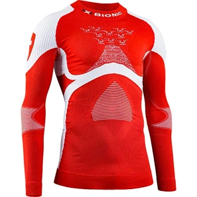 Image of X BIONIC Unisex Energy Accumulator 4.0 Patriot Shirt Turtle Neck Long Sleeves Switzerland Shirts, Unisex_Adult, EA WT43W19M T021 S, Switzerland, S