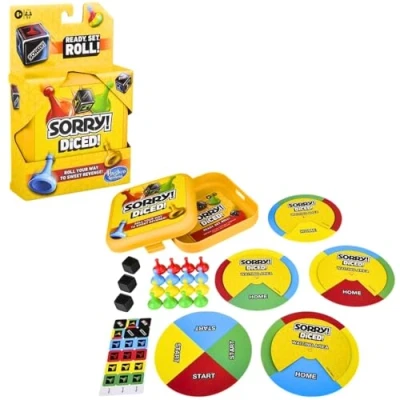 Image of Hasbro Gaming Sorry! Diced Game, Easy to Learn Quick Portable Travel Fast Game for Kids Ages 6 and Up