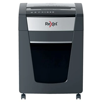 Image of Rexel P420+ Cross Cut Paper Shredder, Shreds 22 20 Sheets (70 80 gsm) At Once, P4 Security Level, Jam Free Technology, Office Use, 30 Litre Pull Out Bin, Black, Momentum Range, 2021420X