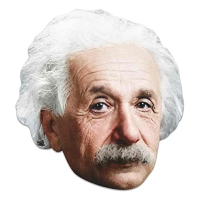 Image of Star Cutouts SM416 Albert Einstein Mask Printed Card Fun Talking Point, for Events and Parties