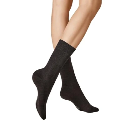 Image of KUNERT Women&#039;s Soft Wool Cotton SOD Ladies Knit Socks, Brown Mel, 35 38