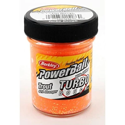 Image of Berkley PowerBait Glitter Turbo Dough,Fluorescent Orange,1.75 Ounce