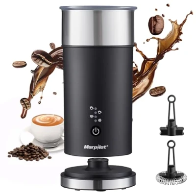 Image of Milk Frother Electric 4 in 1 Morpilot Steamer and Warmer 240ml Automatic Frothers Heater Foamer Hot Cold Foam Maker for Coffee Cappuccinos Macchiato Latte