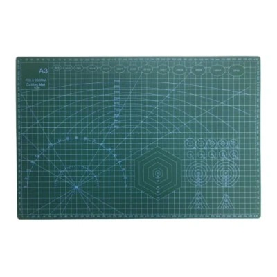Image of Garden Mile® Self Healing Rectangular Green A3 Cutting Mat Anti Slip Blade Resistant Core with Metric Grid Lines Universal Soft and Bendable Mats Use for Cutting, Crafting, Carving, Quilting