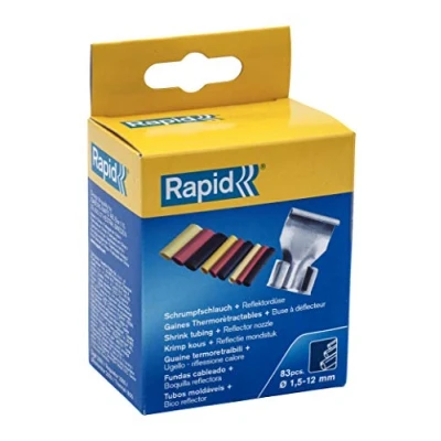 Image of Rapid Hot Air Gun Reflector Nozzle and Shrink Tubing Set, Includes 83 x 1.5 12mm Assorted Colour Tubes, 5000209