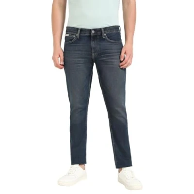 Image of Calvin Klein Men’s Slim Fit Jeans with Stretch, Blue (Denim Dark), 32W/32L
