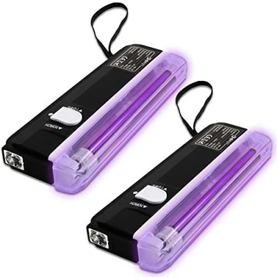 Image of beamz 2x Ultraviolet Mini UV Glowing Disco DJ Tube Lights Halloween Party Lighting
