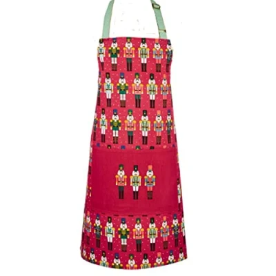 Image of Ulster Weavers Christmas Nutcracker Apron (70 x 80cm) 100% Cotton 1x Pocket Washable Soldiers for Red Xmas Chef Kitchen Decorations