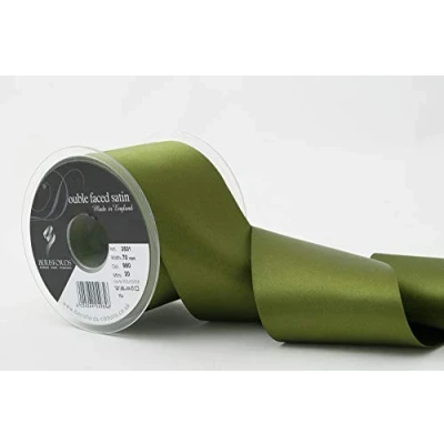 Image of Berisfords Double Faced Satin Ribbon, Cypress, 70 mm Width, 20 metre Length