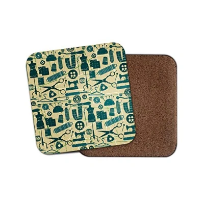 Image of 1 x Cute Sewing Coaster Dressmaker Button Mum Auntie Sister Gran Fun #12402