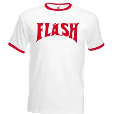 Image of Floordrobe Clothing Flash Gordon T Shirt 80s Queen (White Ringer, 2XLarge)