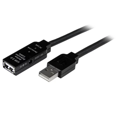 Image of StarTech.com 10m USB 2.0 Active Extension Cable M/F 10 meter Repeater / Extender A (M) to (F) m Black 3 ft (USB2AAEXT10M)