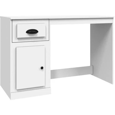 Image of vidaXL Desk with Drawer White 115x50x75 cm Engineered Wood