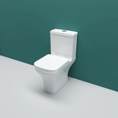 Image of Sky Bathroom Square WC Pan Close Coupled Toilet Soft Seat Cistern Modern