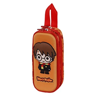 Image of Harry Potter Bobblehead 3D Double Pencil Case, Orange, 22 x 9.5 cm