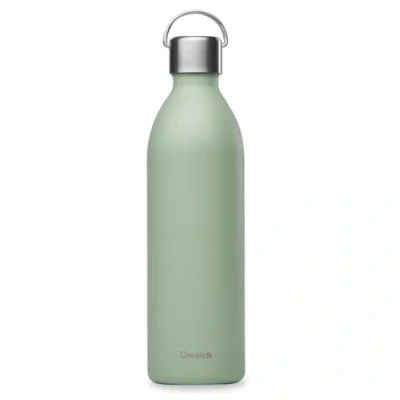 Image of Qwetch Active Isothermal Bottle Lime Green 1L with Recycled Stainless Steel Handle 24h Cold and 12h Hot Waterproof, BPA Free &amp; Compact