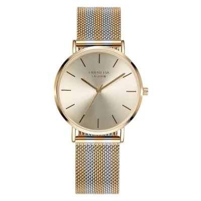 Image of Orphelia Fashion Womens Analogue Watch Milano with Stainless Steel Mesh Band, Gold/Silver