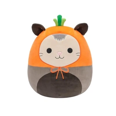 Image of Squishmallows Original 12 Inch Luanne Grey Opossum with Carrot Hat Official Jazwares Plush