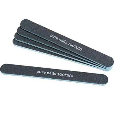 Image of Pure Nails Black Foam Nail Files 100/180 Grit (Pack of 5)