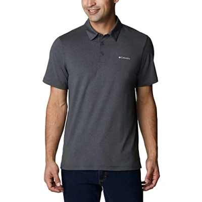 Image of Columbia Men&#039;s Tech Trail Polo Technical Shirt, Shark x Spring 24, Size XXL