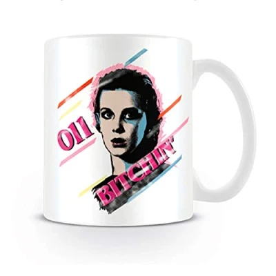 Image of Pyramid International Stranger Things Ceramic Mug with 011 Bitchin&#039; Design Official Merchandise