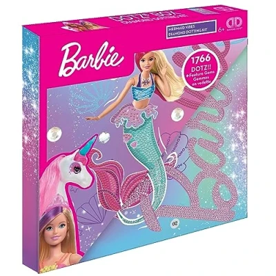 Image of Diamond DOTZ Box 2592872 Original 5D Painting Set, Mermaid Barbie, DIY Kit with Motif and Rhinestones for Children from 6 Years, Beginner
